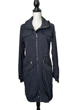 Pajar Canada Women's Black Packable Raincoat Size S Removable Hood Lightweight